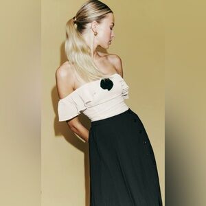 Reformation Priscilla Off-The-Shoulder Appliquéd Top